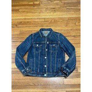 American Eagle Denim Jacket Women's Size Small Dark Wash Blue Jean Coat